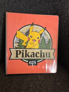 NEW Pokemon Pikachu 025 Trading Cards 3-Ring Licensed Vinyl Binder 1.5”
